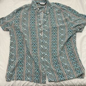 Patterned button down shirt